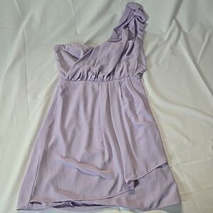 Gianni Bini One Shoulder Dress Large Lilac Womens Mini Fairy Formal Coquette